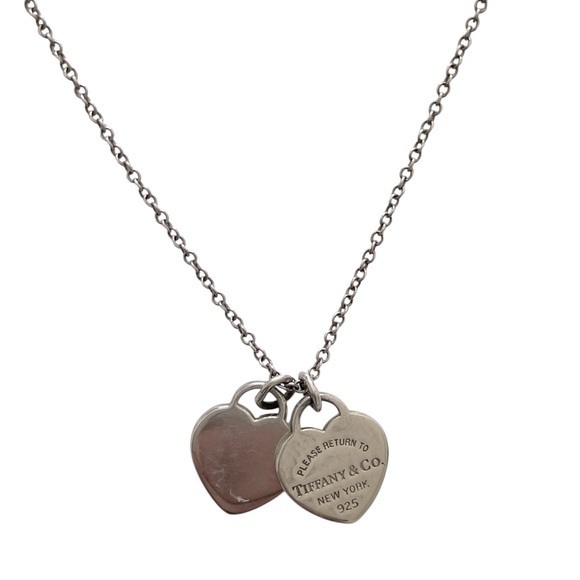 Tiffany & Co. Dual Heart Silver Necklace